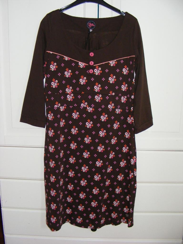 Tante Betsy jurk L, Tante Betsy, Bruin, Verzenden, Maat 42/44 (L)
