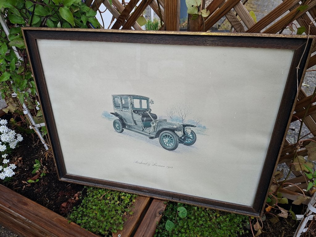 Vintage Auto Prent: Panhard & Levassor 1912, Ophalen of Verzenden, Voor 1940, Gebruikt, Overige onderwerpen