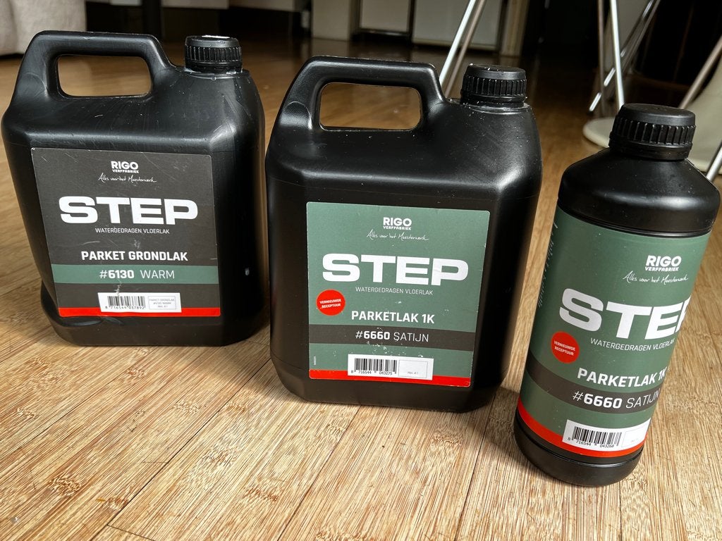 Parketlak Step 1k + parket grondlak 1k, Doe-het-zelf en Verbouw, Verf, Beits en Lak, Zo goed als nieuw, Lak, Minder dan 5 liter