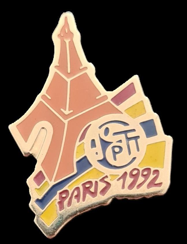Paris 1992 PTT pin, Verzamelen, Speldjes, Pins en Buttons, Verzenden, Nieuw, Stad of Land, Speldje of Pin