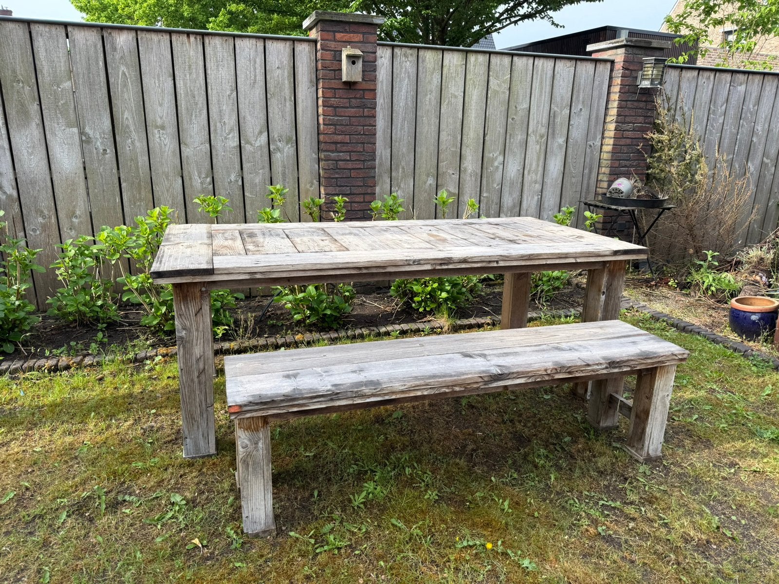 Tuintafel, Tuin en Terras, Tuintafels, Ophalen, Gebruikt, Rechthoekig, Hout