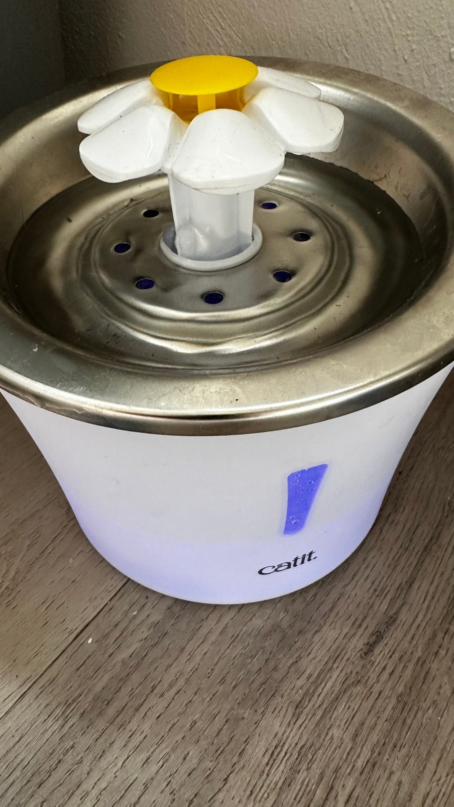 Catit LED Flower Fountain RVS – kattendrinkfontein – 3 liter, Ophalen of Verzenden, Zo goed als nieuw