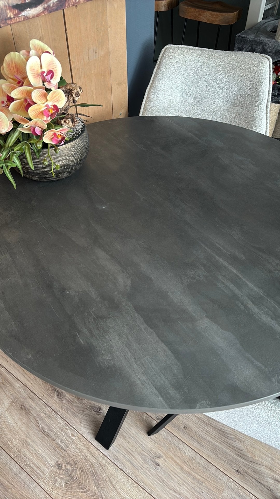 Ikea eettafel, Ophalen, 100 tot 150 cm, Rond, Zo goed als nieuw