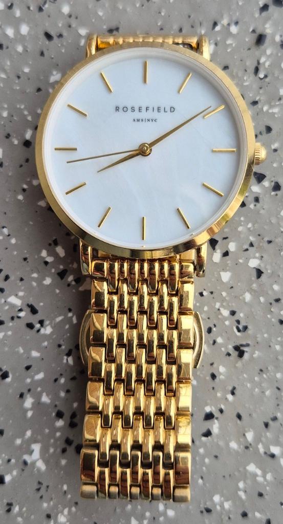 Goud vergulde Rosefield AMS-NYC Quartz dameshorloge., Sieraden, Tassen en Uiterlijk, Horloges | Dames, Overige merken, Staal, Staal