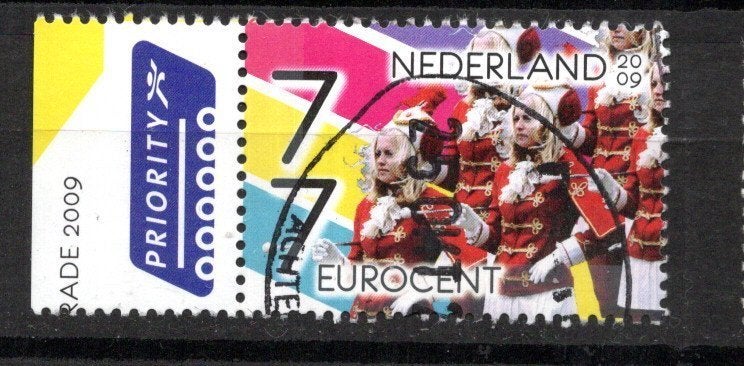 gestempelde zegel. jaar 2009: muziek taptoe, Ophalen of Verzenden, Na 1940, Gestempeld