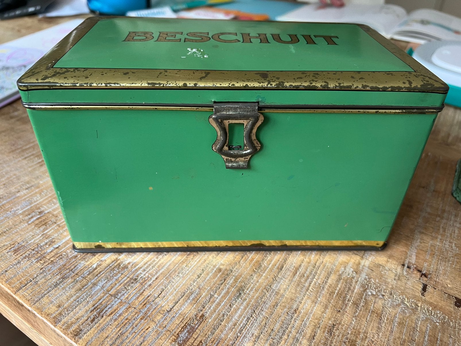Oud beschuitblik, Ophalen of Verzenden, Gebruikt, Overige