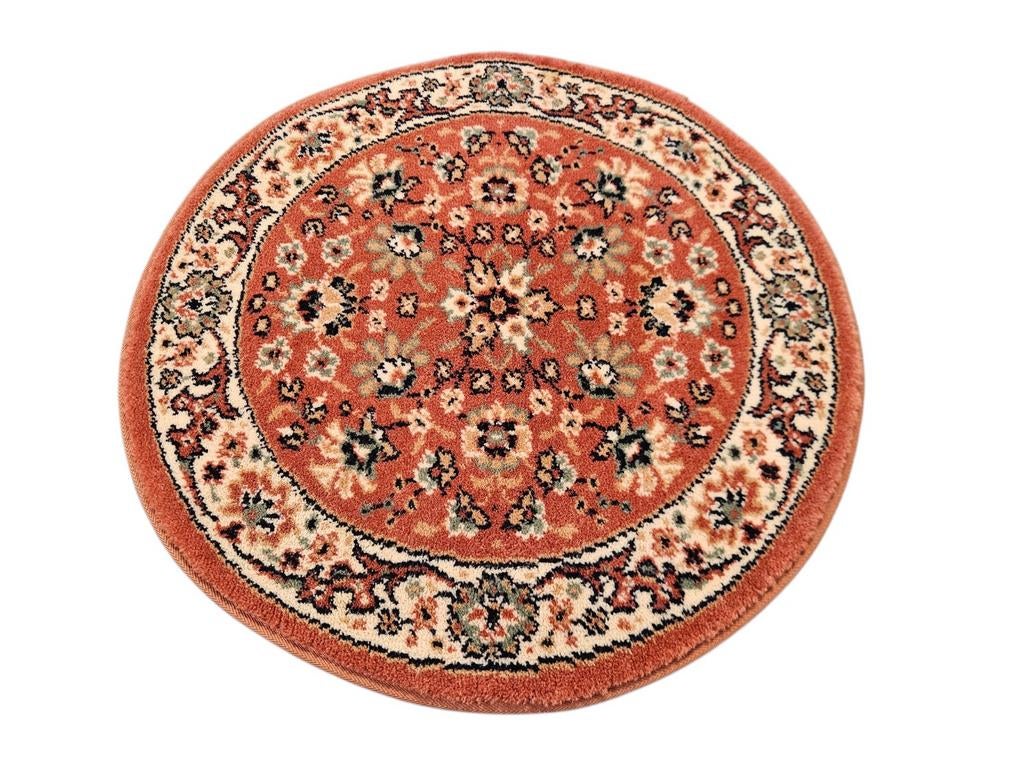 Vintage Perzisch rond wol vloerkleed floral pink 50x50cm