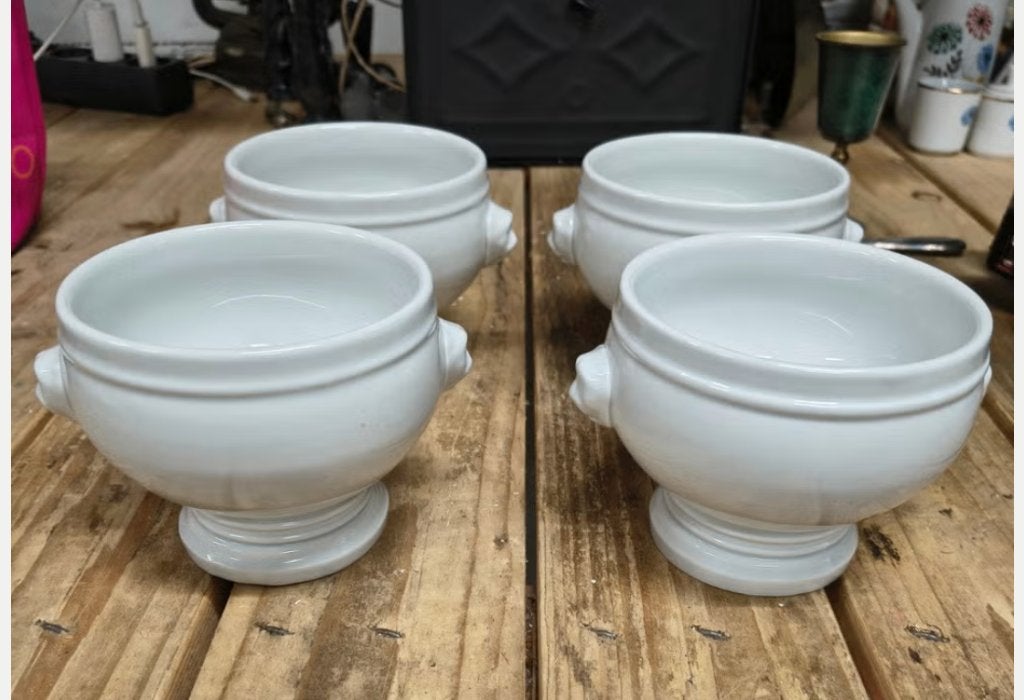 4 Pillivuyt France porcelaine soepkommen, Ophalen