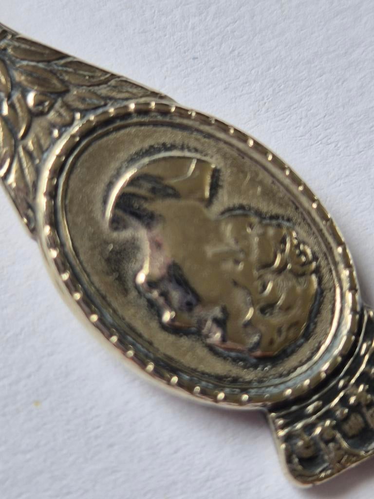 Verzilverd lepeltje Koningin Wilhelmina 1808-1948, Antiek en Kunst, Antiek | Goud en Zilver, Ophalen of Verzenden