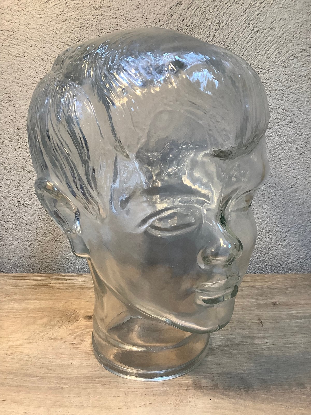 Vintage glazen hoofd jongen koptelefoon hoofd, Ophalen of Verzenden, Huis en Inrichting