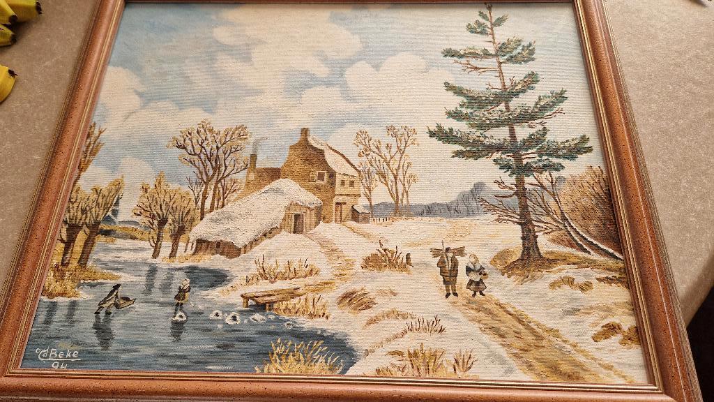 prachtig schilderij winterlandschap gesigneerd, Ophalen of Verzenden
