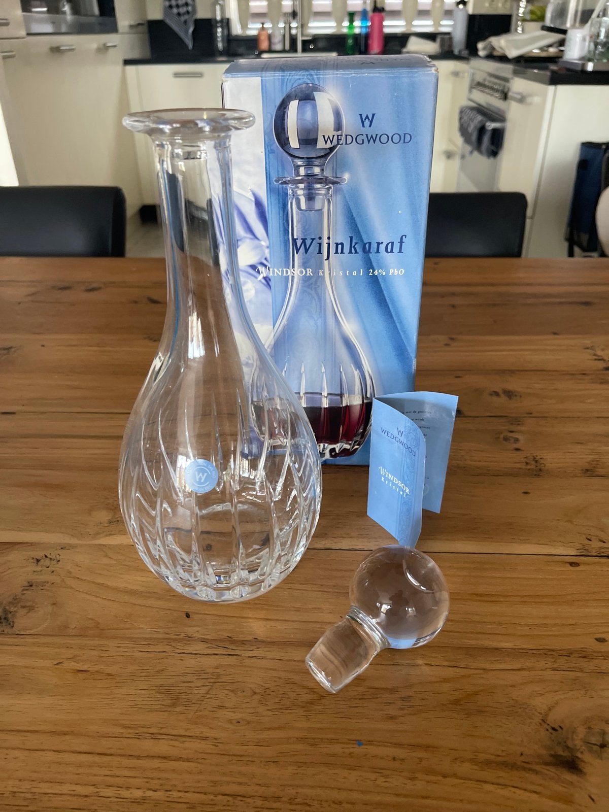 Wedgwood Windsor Kristal Wijnkaraf - Nieuw in doos, Antiek en Kunst, Antiek | Glas en Kristal, Ophalen of Verzenden