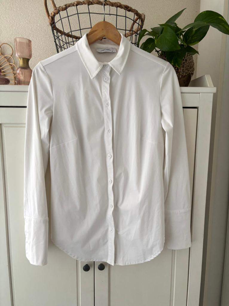 Ambika witte travelstof blouse maat S, Kleding | Dames, Ophalen of Verzenden, Zo goed als nieuw, Maat 36 (S), Wit
