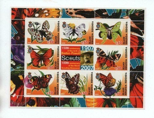 Vlinders - Redonda 2005 - Postfris Mint  C, Verzenden, Postfris, Dier of Natuur