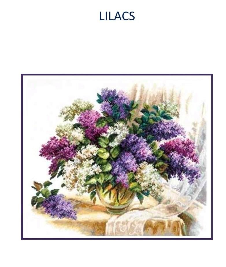 Borduurpatroon Lilacs, Hobby en Vrije tijd, Borduren en Borduurmachines, Verzenden, Nieuw, Patroon