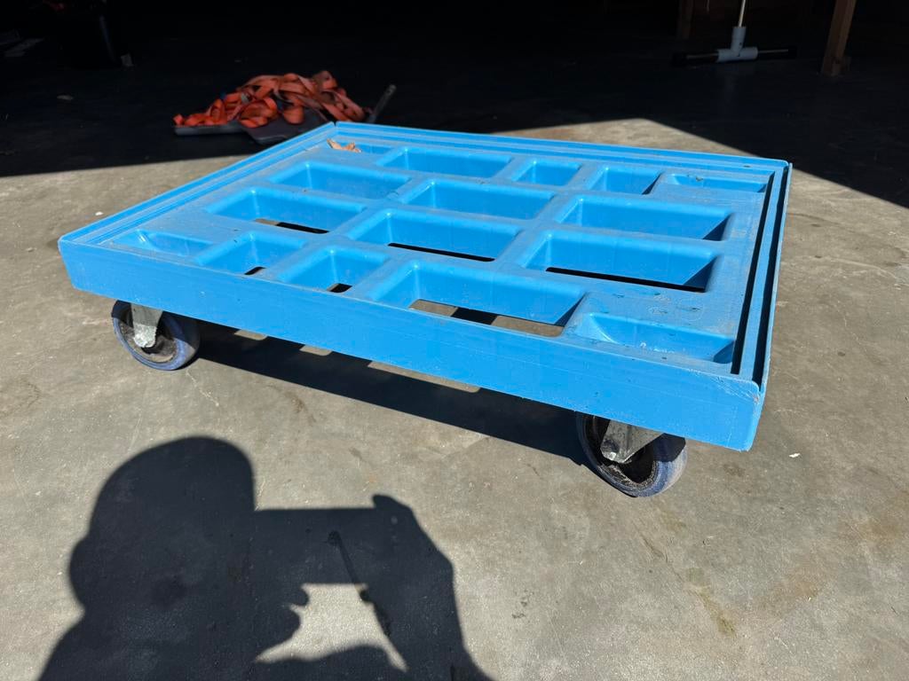 Transportroller 810 mm x 610 mm licht blauw, Doe-het-zelf en Verbouw, Transportwagens, Transportkar, 100 liter of meer, Ophalen of Verzenden