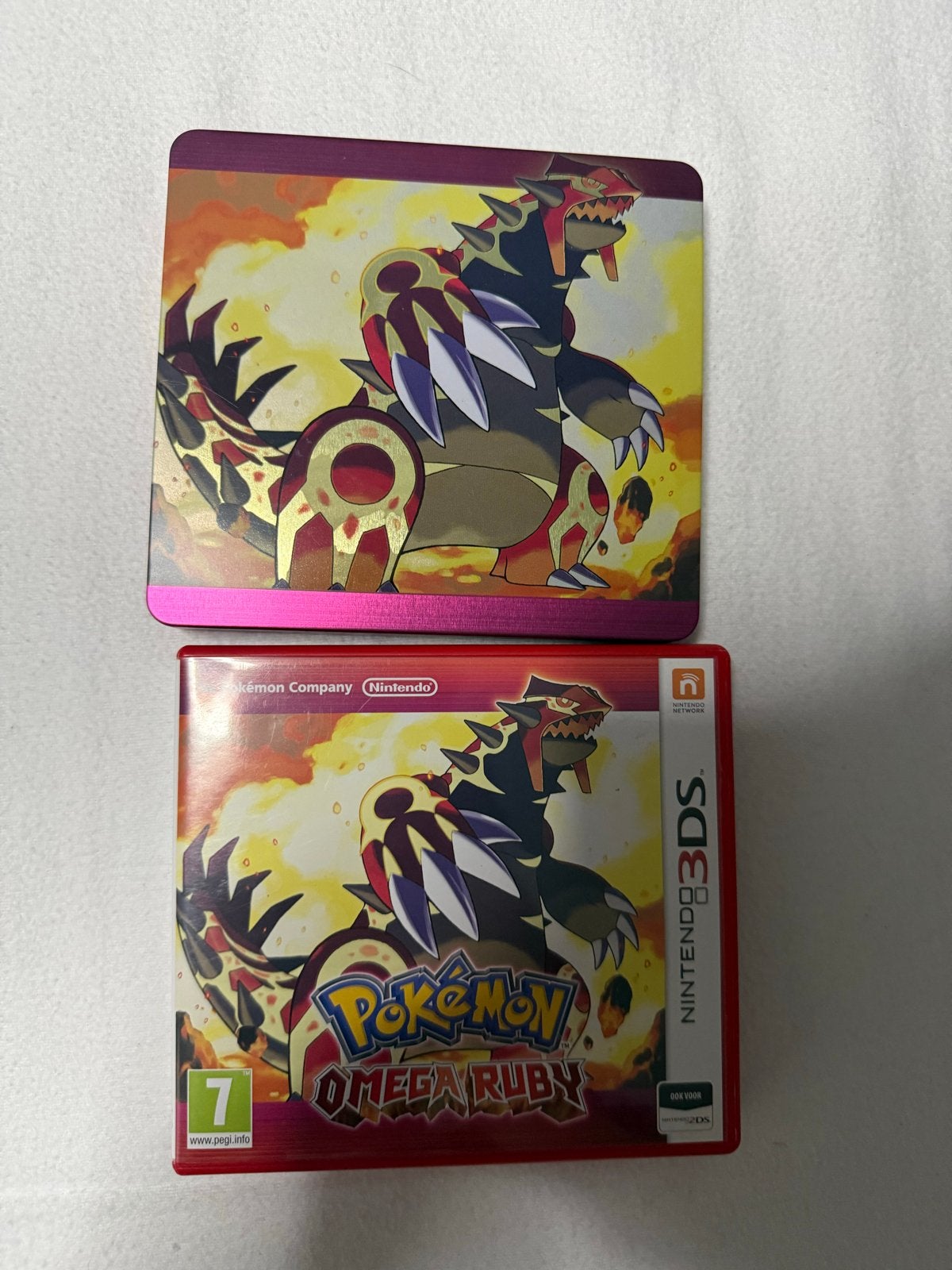 Pokémon Omega Ruby met Steelcase - Nintendo 3DS, Spelcomputers en Games, Online, 1 speler, Ophalen of Verzenden, Zo goed als nieuw