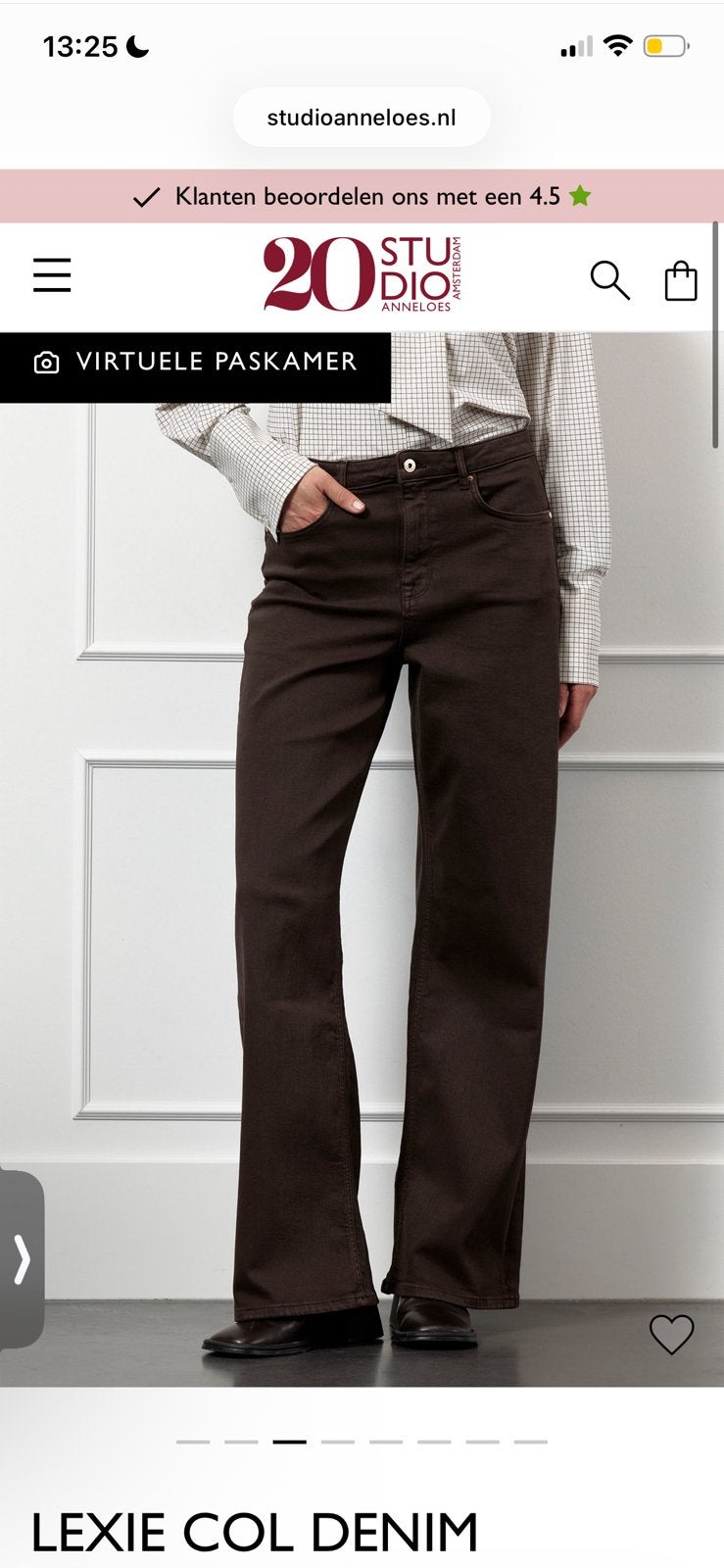 Studio Anneloes Lexie col jeans espresso dames mt XL, Kleding | Dames, Broeken en Pantalons, Bruin, Maat 46/48 (XL) of groter