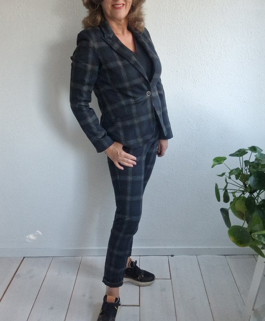 2-delig damespak van Corel Amsterdam | Maat M | Ruit |, Kleding | Dames, Jasjes, Kostuums en Pakken, Maat 38/40 (M), Overige kleuren