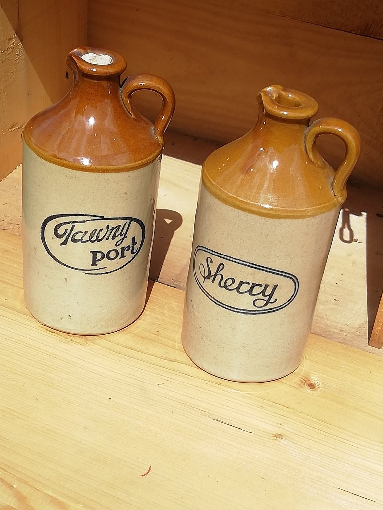 Vintage, brocante kruiken Tawny Port en Sherry, Ophalen of Verzenden