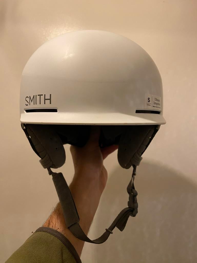 Smith skihelm wit maat S, Gebruikt, Overige typen, Ophalen of Verzenden, Skiën