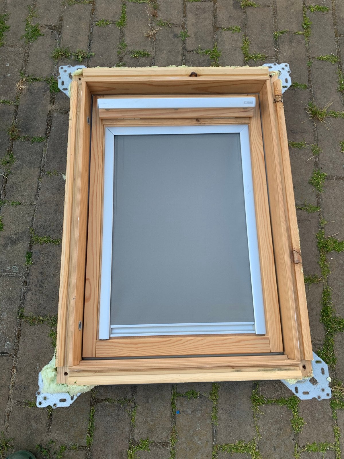 Velux dakraam GGL C02 met toebehoren en origineel rolgordijn, Ophalen, Gebruikt, Minder dan 80 cm, Dubbelglas