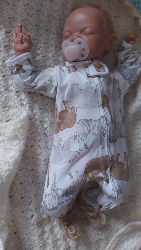 Reborn baby pop 17 inch 43 cm (prematuur)NU laagste prijs!!, Ophalen of Verzenden, Zo goed als nieuw, Babypop