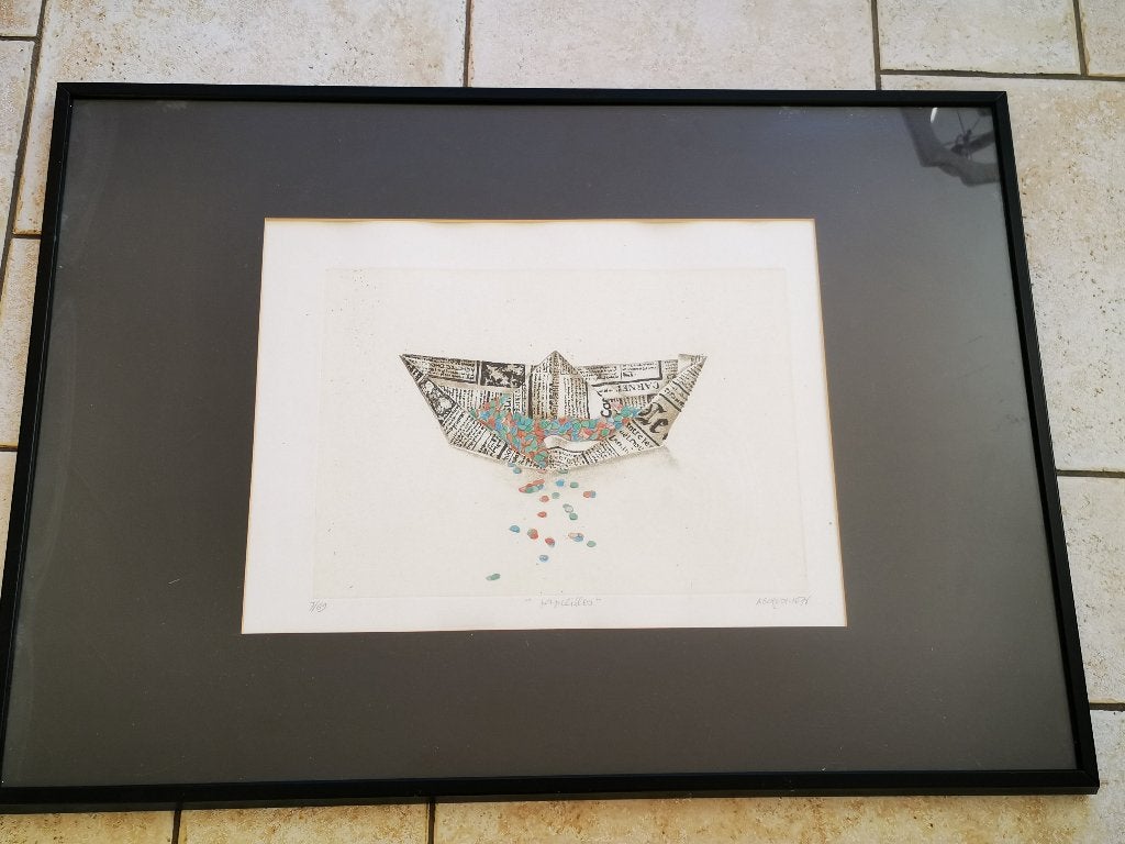 vintage litho zeefdruk Amsterdam Amstel Bonefacius Brobbel, Antiek en Kunst, Ophalen of Verzenden