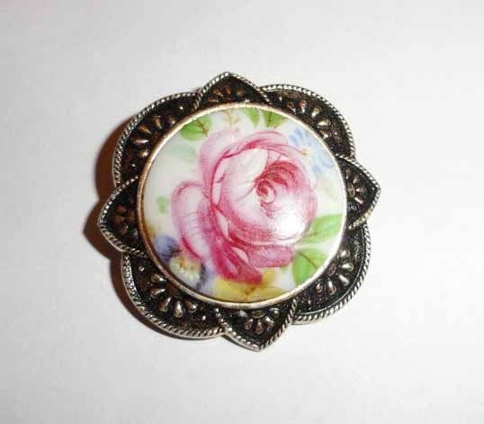 Sjaalclip Rozen Bloemen Brocant, Overige materialen, Overige kleuren, Minder dan 4 cm, Ophalen of Verzenden