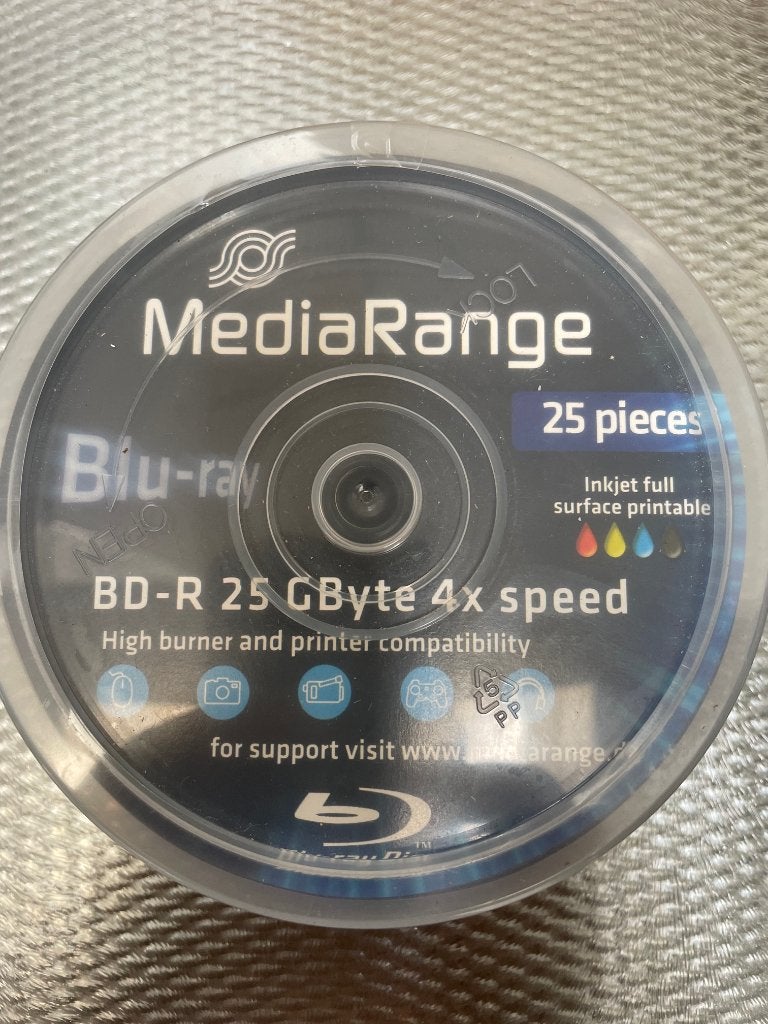 MediaRange Blu-ray BD-R 25GB 4x speed (25 stuks), Op spindel, Nieuw, Ophalen of Verzenden, Blu-ray