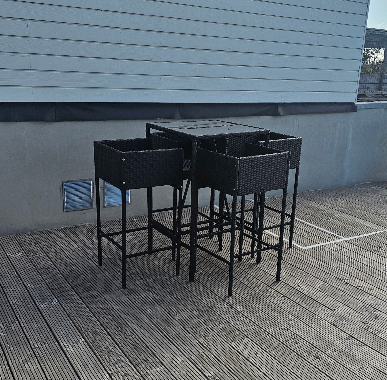 Balkonset tuinset terrasset Bartafel tafel stoelen, Ophalen, Zo goed als nieuw