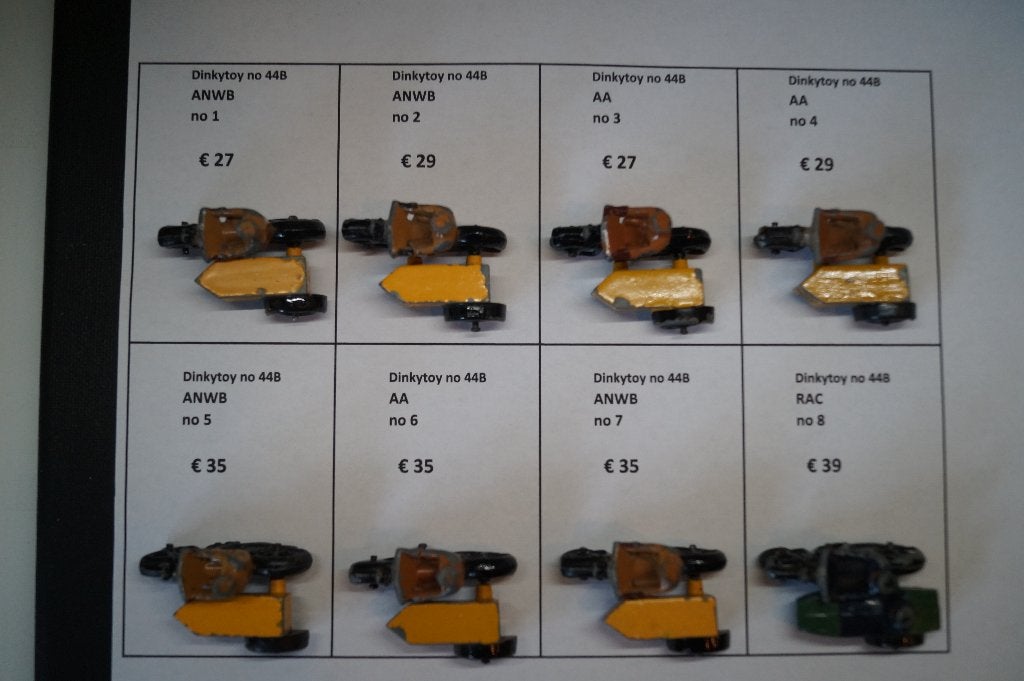 Dinky toys Motor met zijspan diversen AA, ANWB, RAC groen, Verzenden
