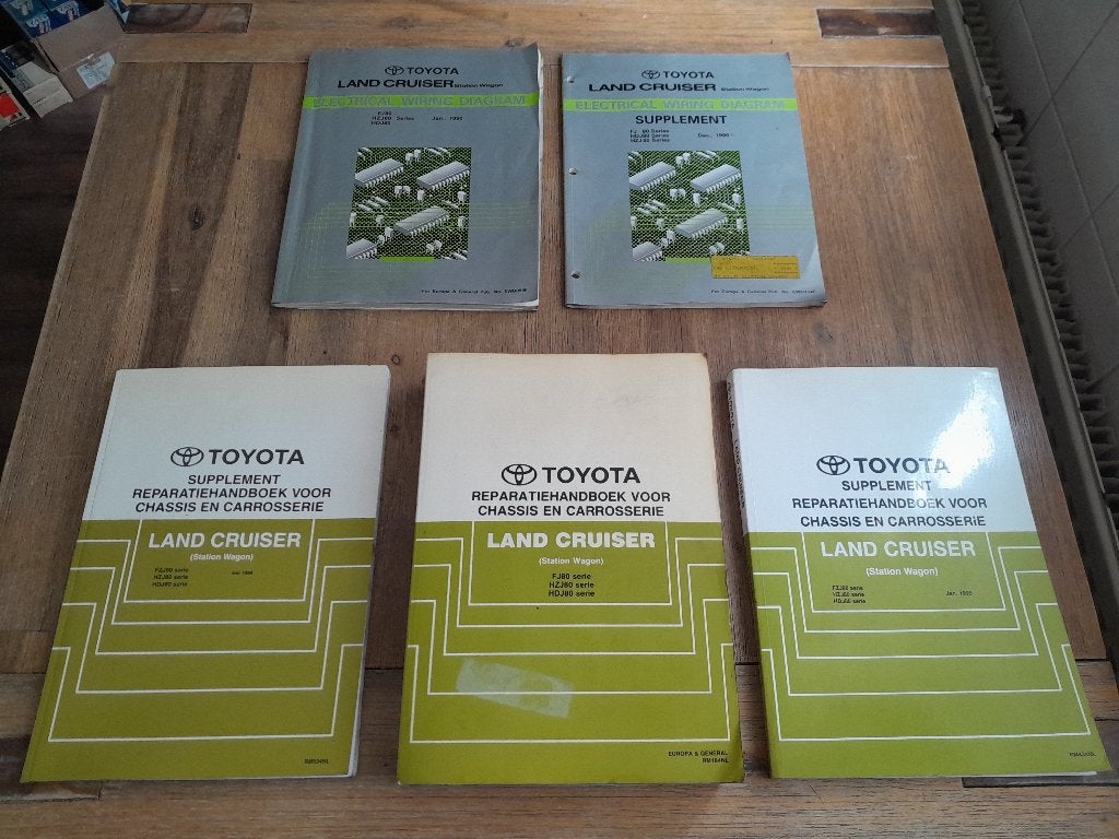 5x Originele WERKPLAATSHANDBOEKEN - TOYOTA FJ80 HZJ80 HDJ80, Verzenden