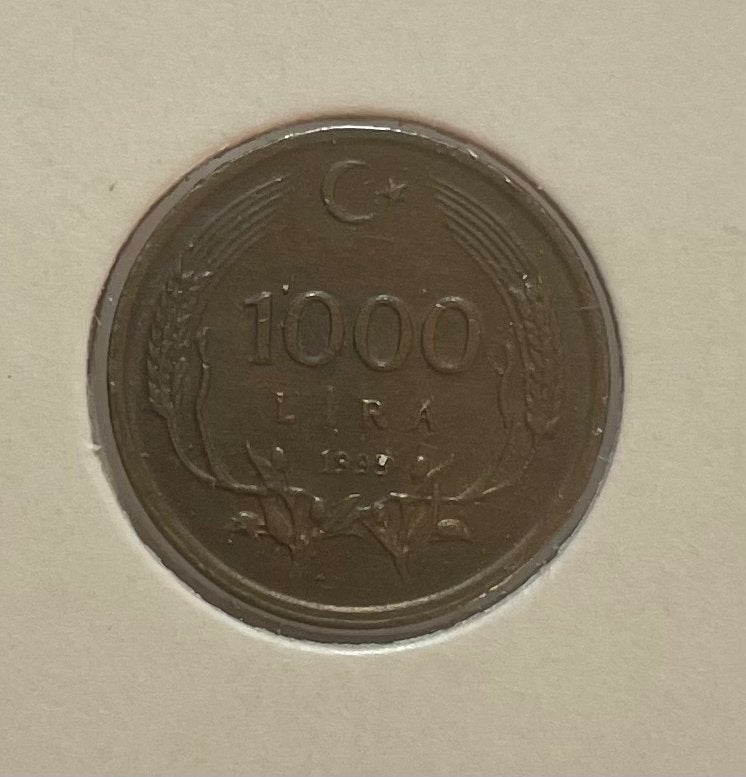 1000 lira Turkije 1995, Ophalen of Verzenden, Overige landen