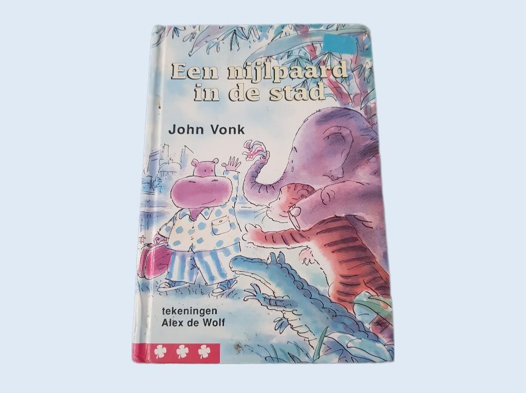 Een Nijlpaard in de Stad - John Vonk ~ SJ8304, Boeken, Kinderboeken | Jeugd | onder 10 jaar, Ophalen of Verzenden, Gelezen, John Vonk