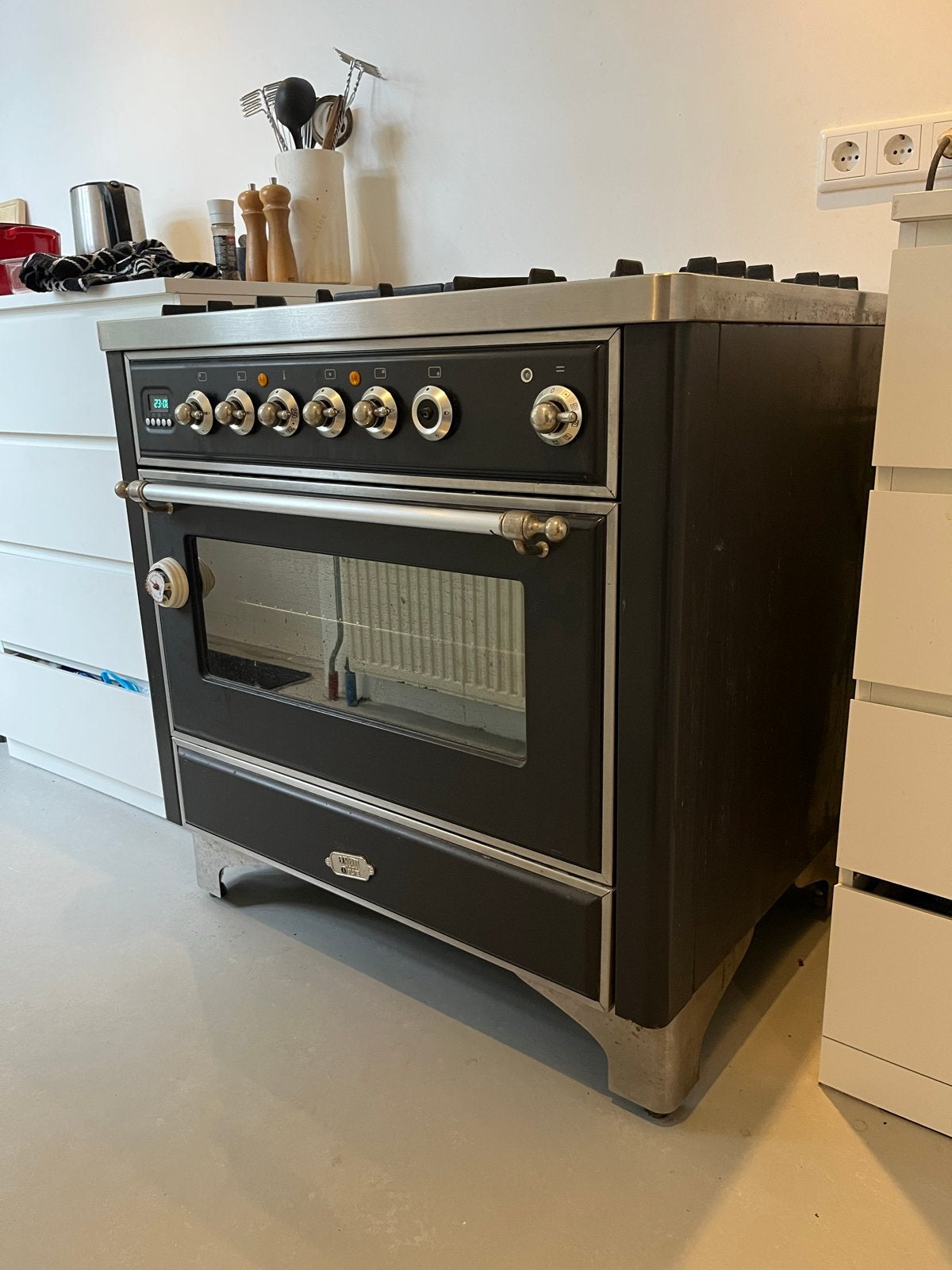Boretti gasfornuis met elektrische oven en spit, Ophalen, Gebruikt, 60 cm of meer, Grill