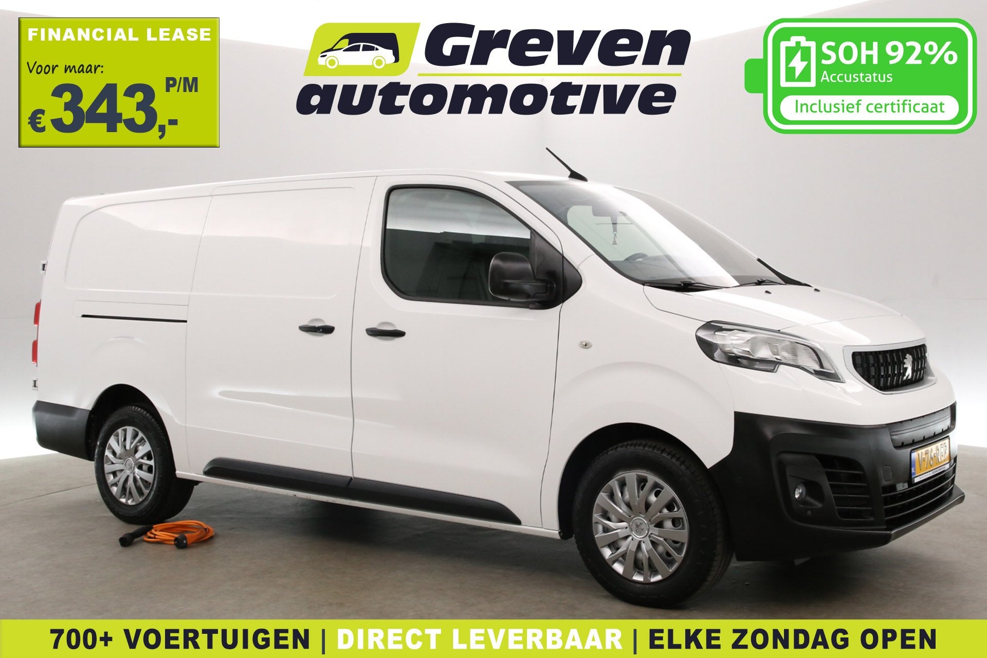 Opel Vivaro-e Peugeot E-Expert 50 kWh L3H1 | Snelladen | SOH, Auto's, 136 pk, Gebruikt, Wit, 1000 kg
