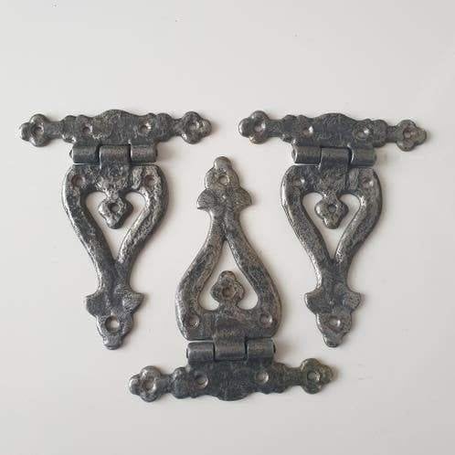 Vintage set van 3 Raam/ Deur hardware, scharnier, Ophalen of Verzenden, Gebruikt, IJzer, Scharnier
