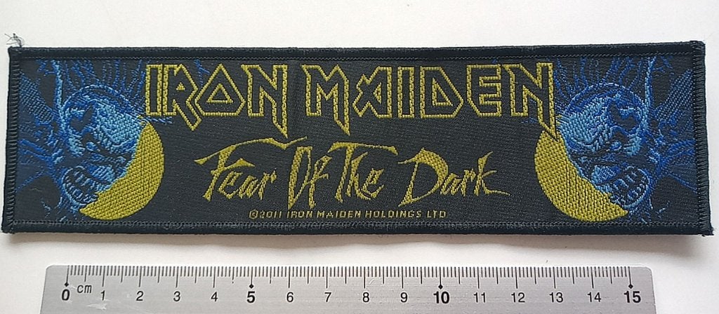 Iron Maiden erg  mooie strip patch 58 fear of the dark 5x18, Verzenden, Nieuw, Kleding