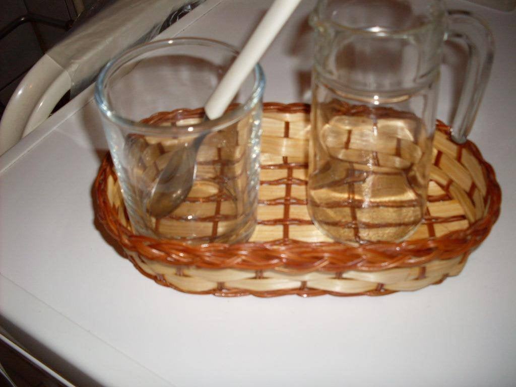 retro glazen roomstelletje in zgan mandje, Overige typen, Ophalen, Gebruikt, Glas