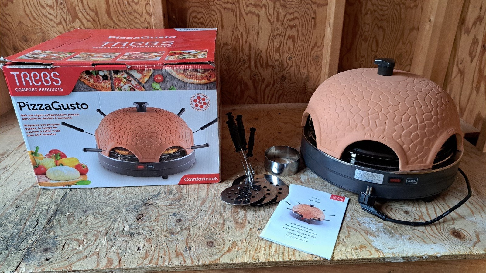 Trebs PizzaGusto Pizzaoven met terracotta koepel, Witgoed en Apparatuur, Ovens, Ophalen, Minder dan 45 cm, Overige merken, Pizzaoven