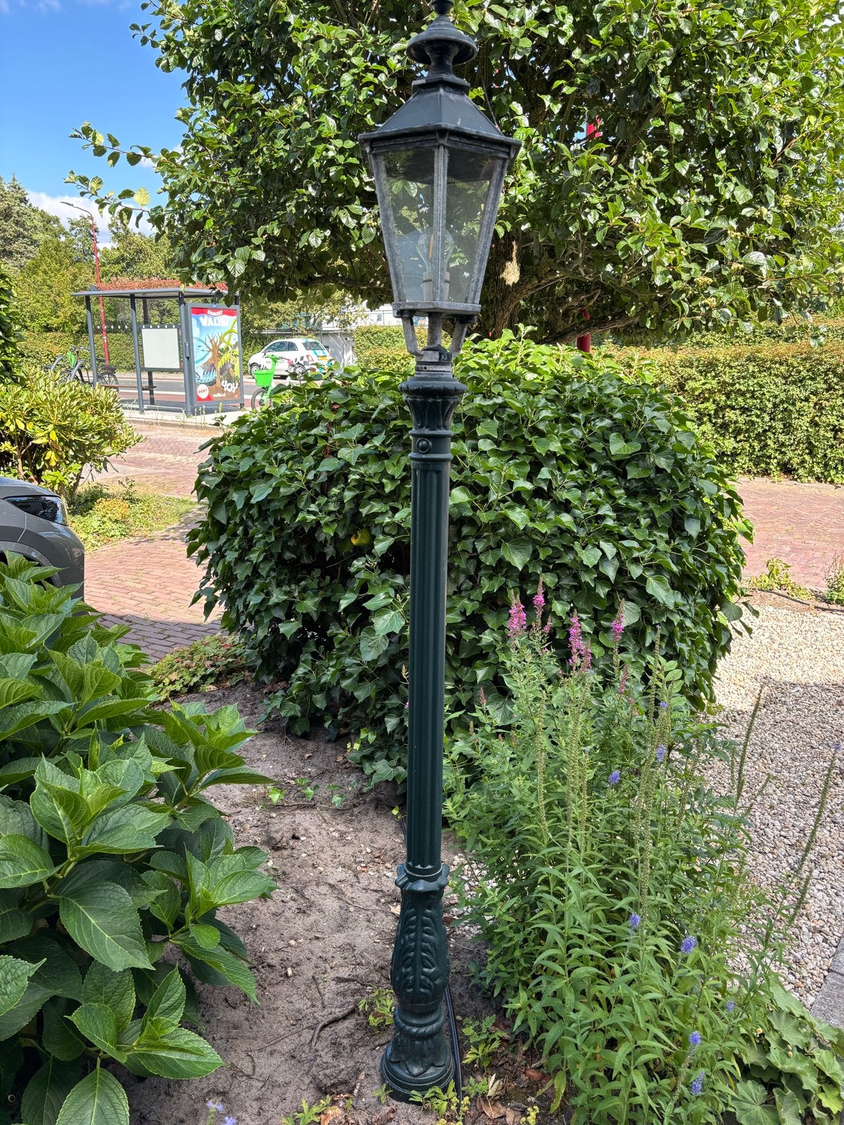 Klassieke buitenlamp - Groen gietijzeren lantaarnpaal, Ophalen