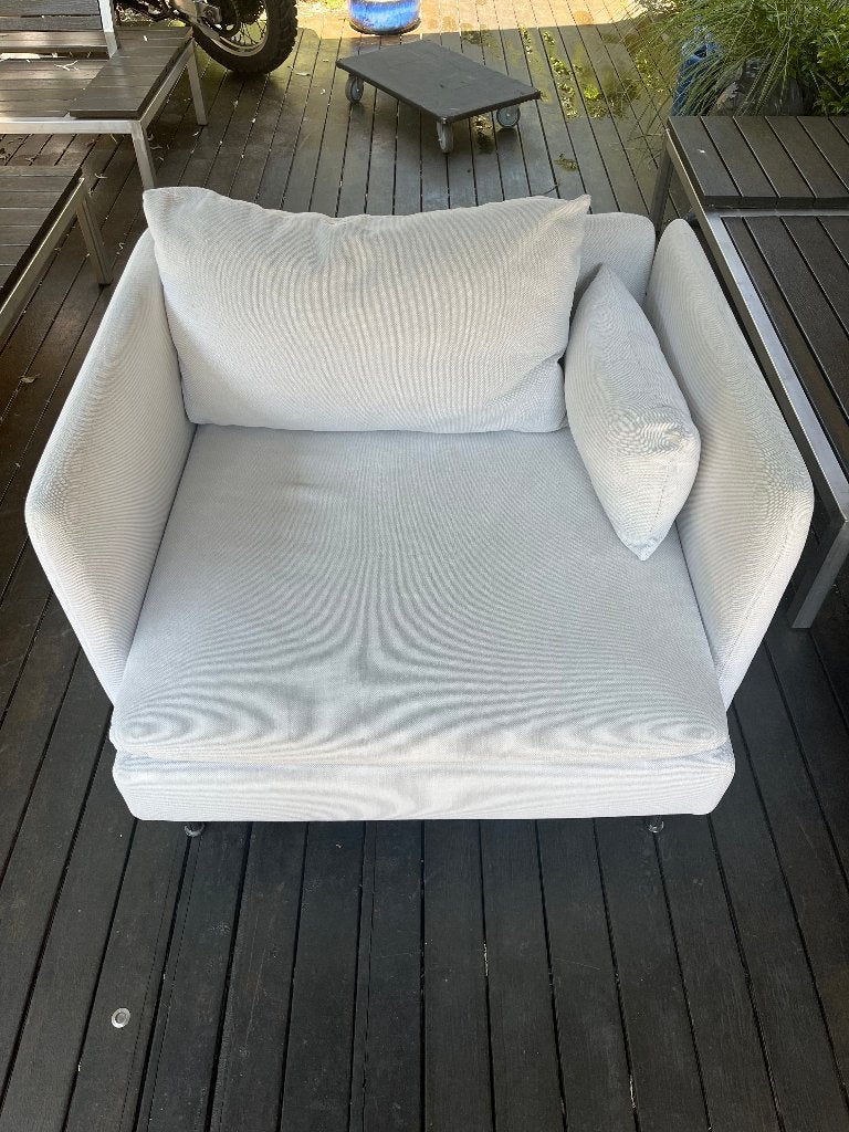 IKEA SÖDERHAMN 1-zits fauteuil – wit – nette staat, Ophalen, Modern, Comfortabel, 75 tot 100 cm, Zo goed als nieuw