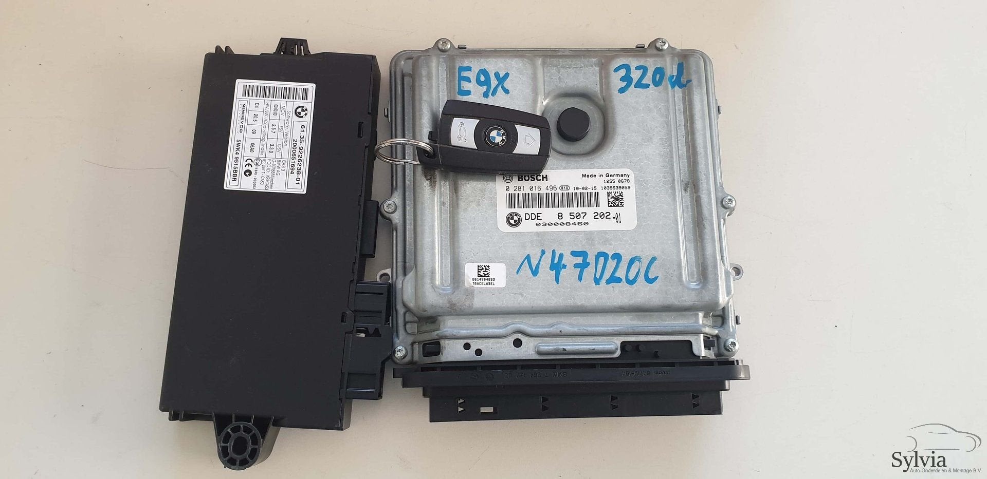 Startset Contactslot + ECU CAS3 BMW 3 serie E90 E91 N47 8507, Gebruikt, -, -, Ophalen of Verzenden
