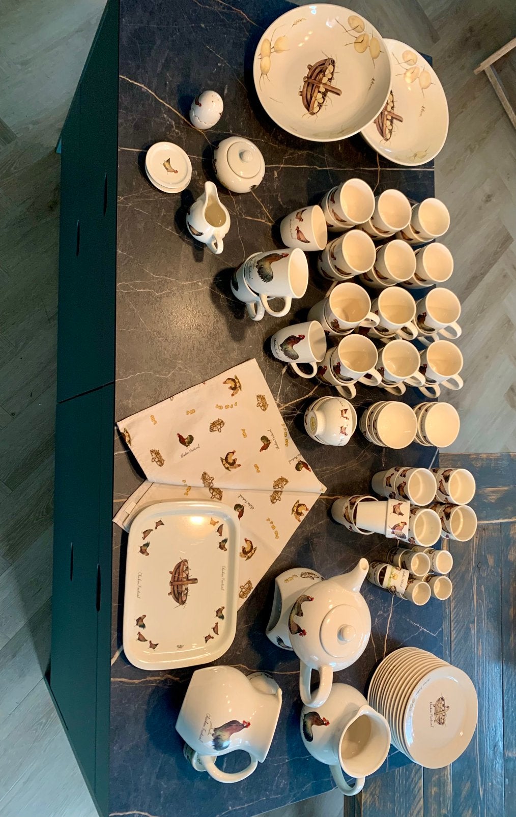 Chicken Festival servies Jet ter Steege, Huis en Inrichting, Keuken | Servies, Zo goed als nieuw, Kop(pen) en/of Schotel(s), Overige stijlen