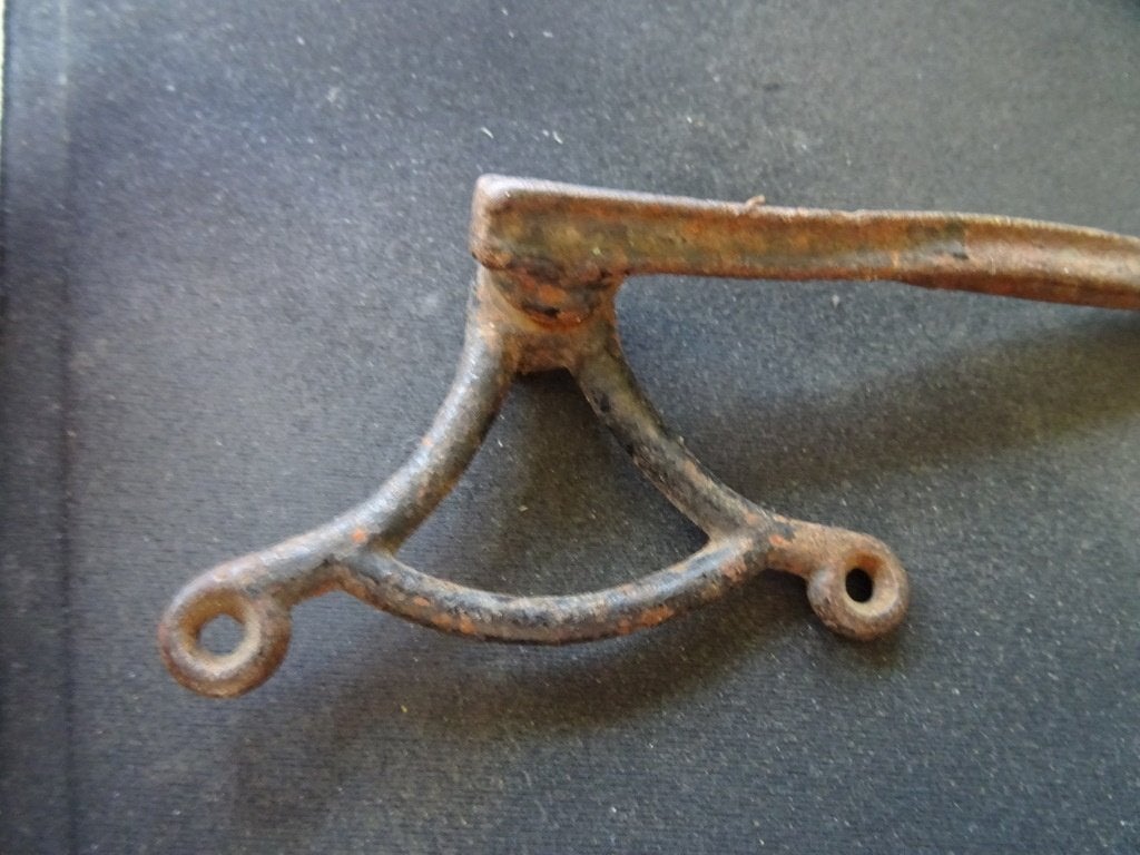 Antieke haak muurhaak van deurbel 16cm smeedijzeren haak, Ophalen of Verzenden