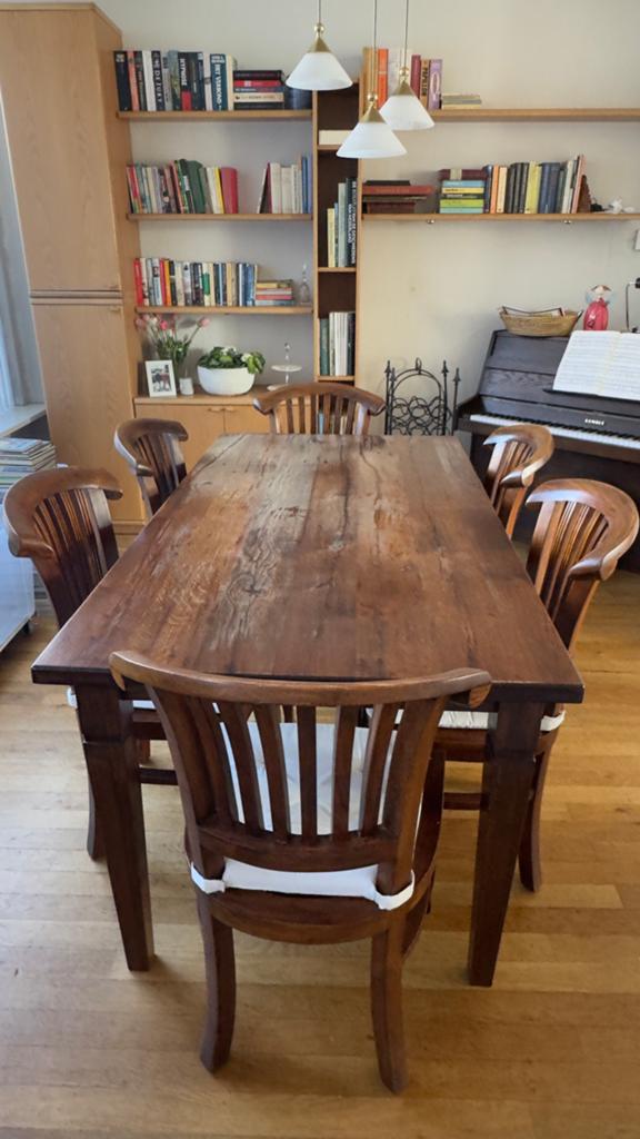 6 mooie teakhouten stoelen, Ophalen, Rechthoekig, 50 tot 100 cm