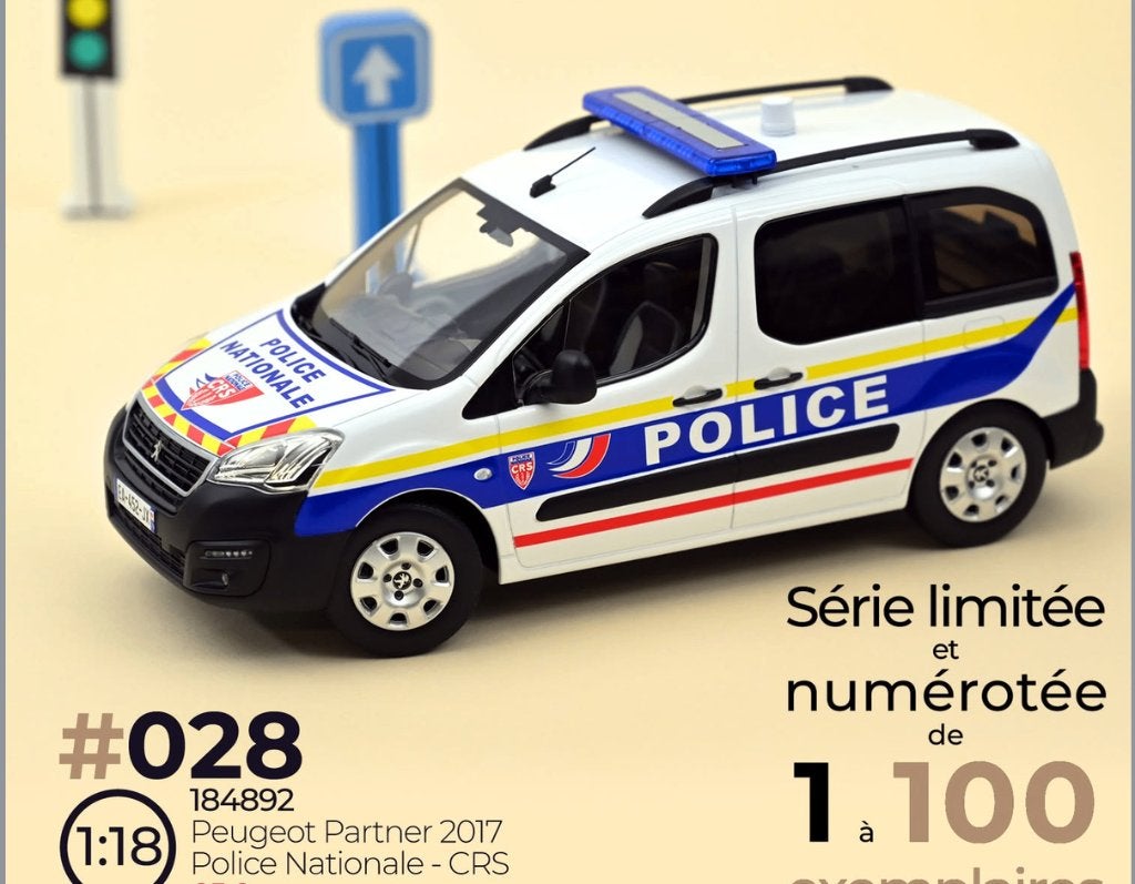 Peugeot Partner '17 Police CRS lim.ed 1/18 NOREV ref. 184892, Hobby en Vrije tijd, Verzenden, Nieuw, Auto, Norev