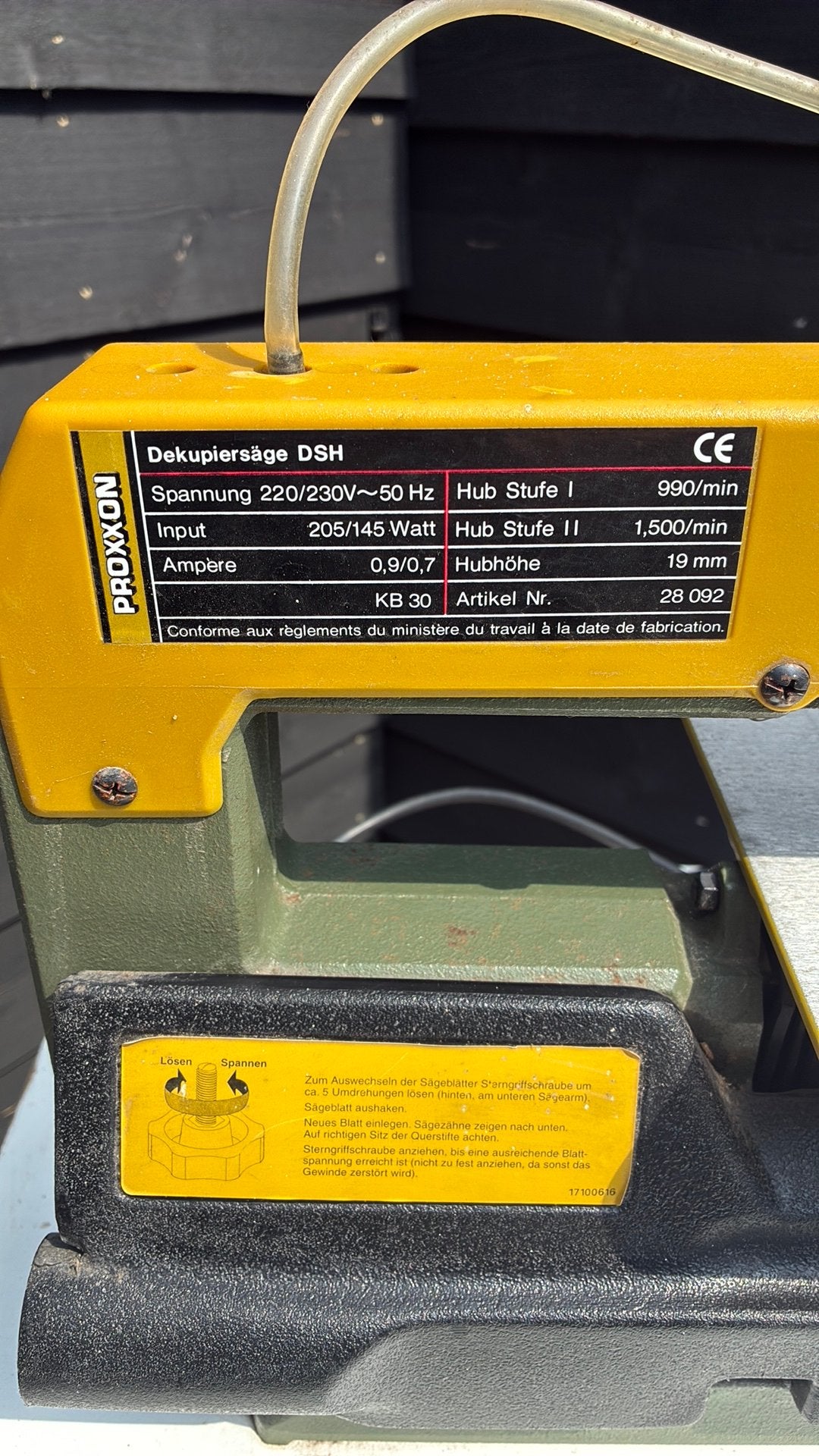 Proxxon DSH figuurzaag / decoupeerzaag – 2 snelheden • 28092, Ophalen, Zo goed als nieuw, 30 tot 70 mm, Figuurzaag