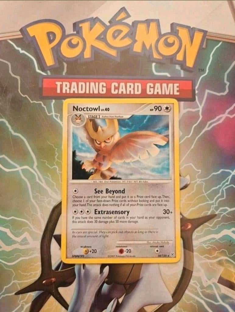 Noctowl 34/130 Diamond&Pearl base set pokemon kaart rare, Ophalen of Verzenden, Gebruikt, Losse kaart